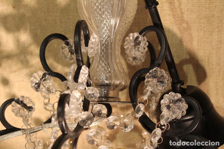 Antig&uuml;edades: LAMPARA DE CRISTAL Y HIERRO - Foto 11