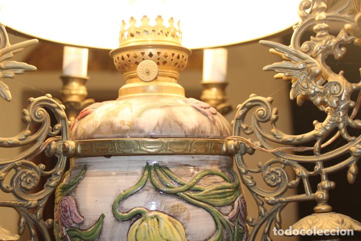 Antig&uuml;edades: LAMPARA SUBE Y BAJA DE BRONCE - Foto 4