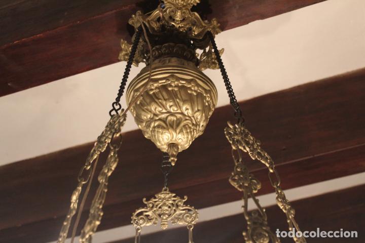 Antig&uuml;edades: LAMPARA SUBE Y BAJA DE BRONCE - Foto 6