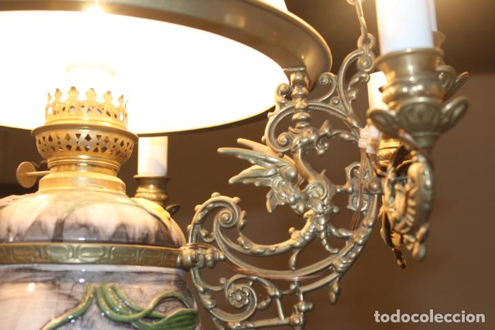 Antig&uuml;edades: LAMPARA SUBE Y BAJA DE BRONCE - Foto 8