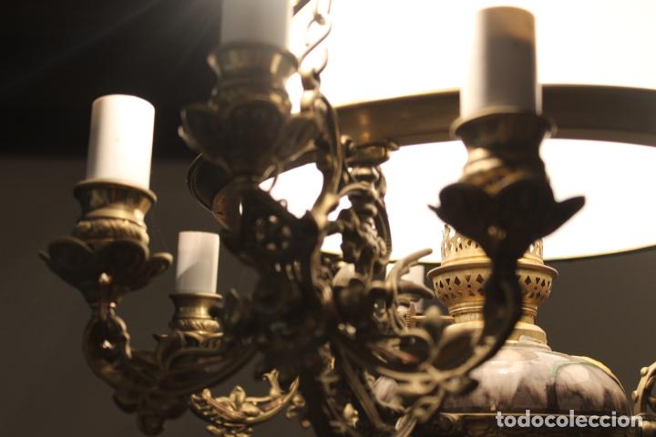 Antig&uuml;edades: LAMPARA SUBE Y BAJA DE BRONCE - Foto 9