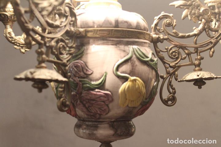 Antig&uuml;edades: LAMPARA SUBE Y BAJA DE BRONCE - Foto 11