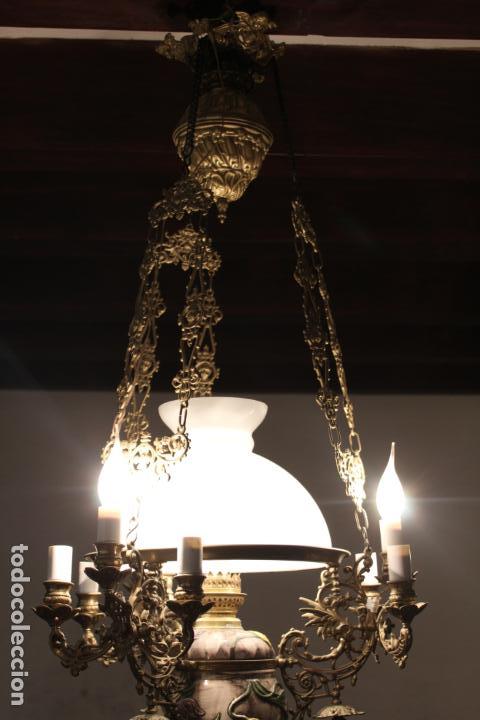 Antig&uuml;edades: LAMPARA SUBE Y BAJA DE BRONCE - Foto 12
