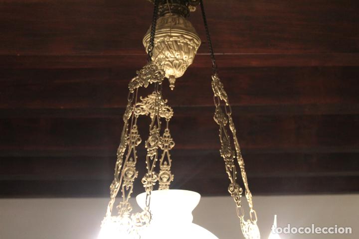 Antig&uuml;edades: LAMPARA SUBE Y BAJA DE BRONCE - Foto 13