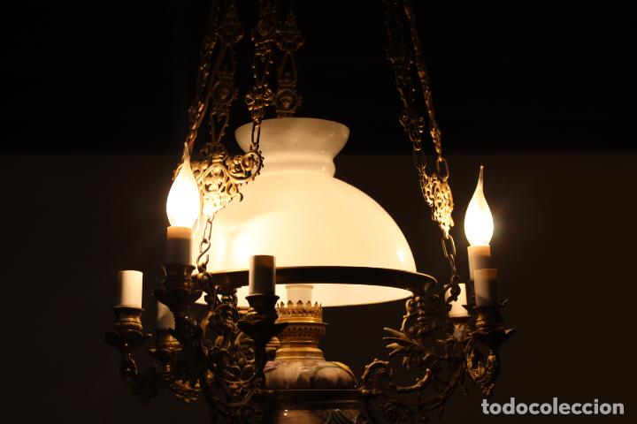 Antig&uuml;edades: LAMPARA SUBE Y BAJA DE BRONCE - Foto 14