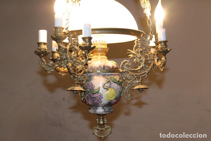 Antig&uuml;edades: LAMPARA SUBE Y BAJA DE BRONCE - Foto 15