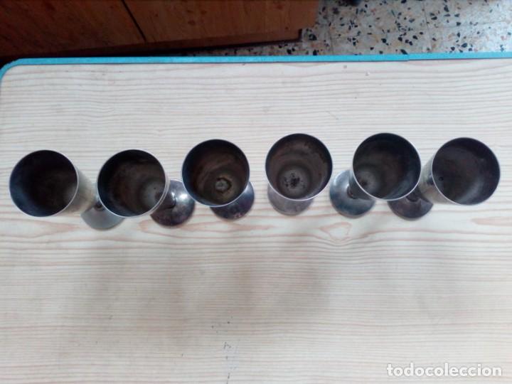 Antig&uuml;edades: 6 Copas Tipo Caliz Con Cuello Labrado - Foto 2