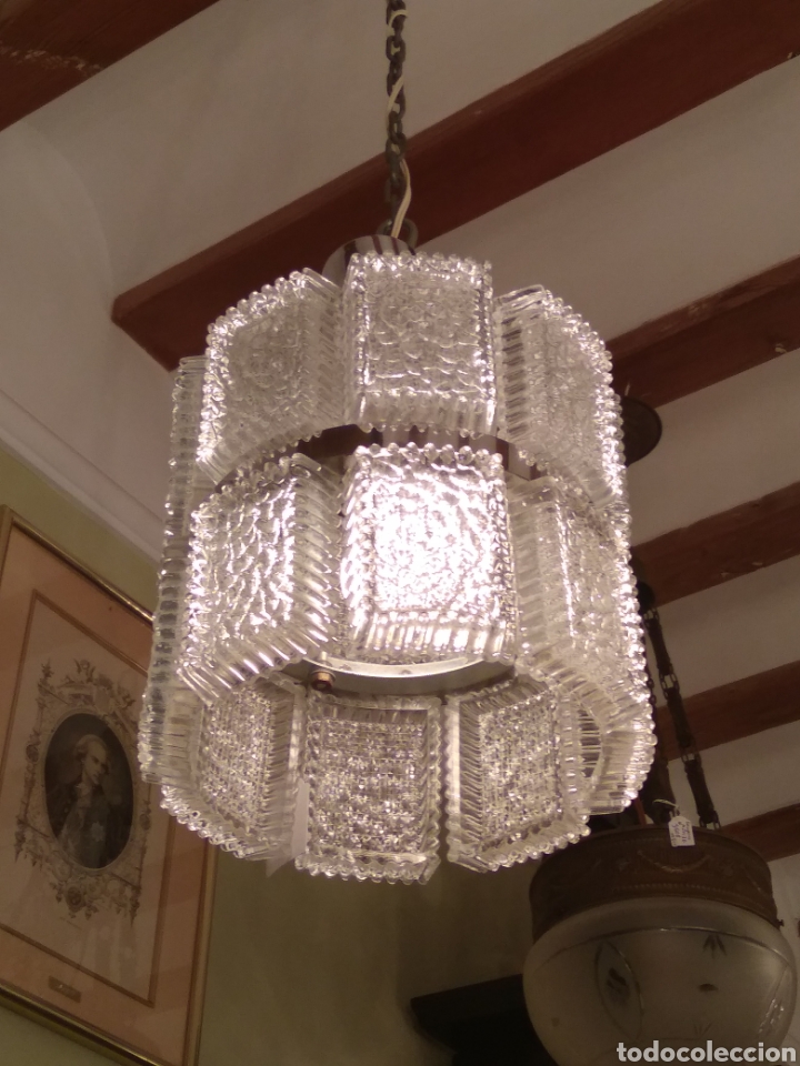 Antig&uuml;edades: Lampara de cristal art dec&oacute; - Foto 2