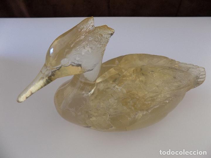 Antiquit&auml;ten: PATO DE CRISTAL AMARILLO GRANDE. NUEVO, A ESTRENAR!