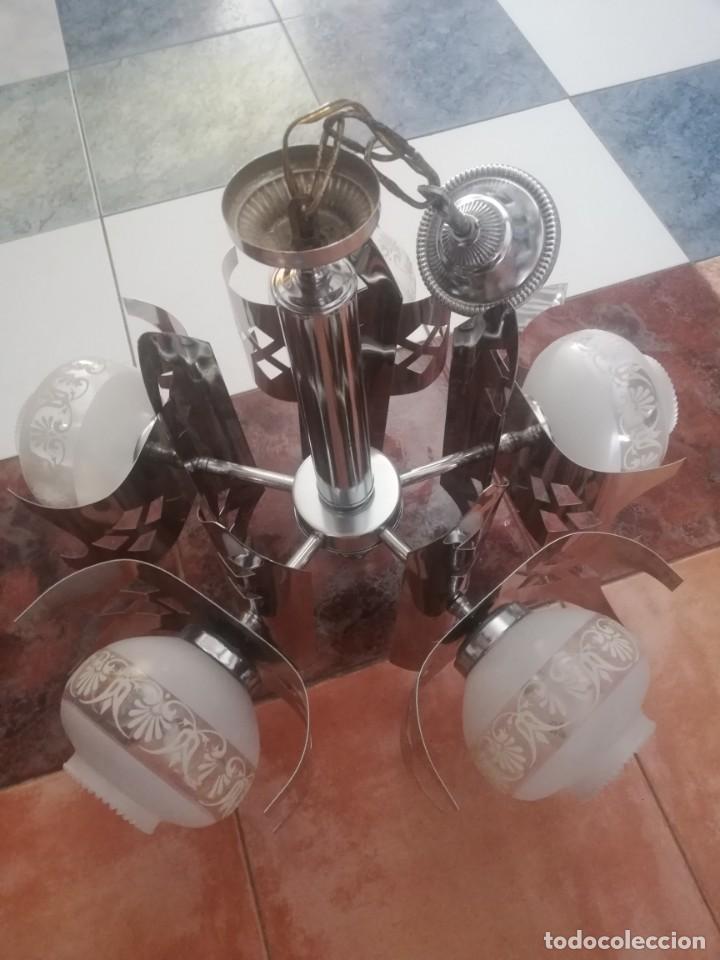 Antiques: L&aacute;mpara cromada vintage
