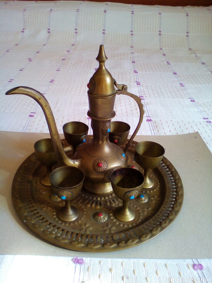 Antig&uuml;edades: Juego de T&eacute; PAKISTANI de Cobre - Foto 1