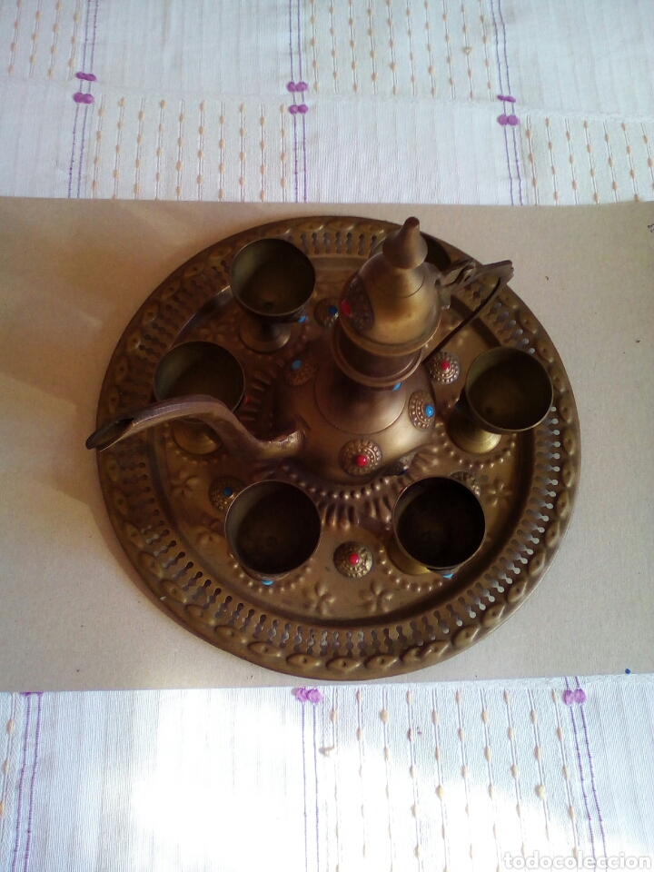 Antig&uuml;edades: Juego de T&eacute; PAKISTANI de Cobre - Foto 6