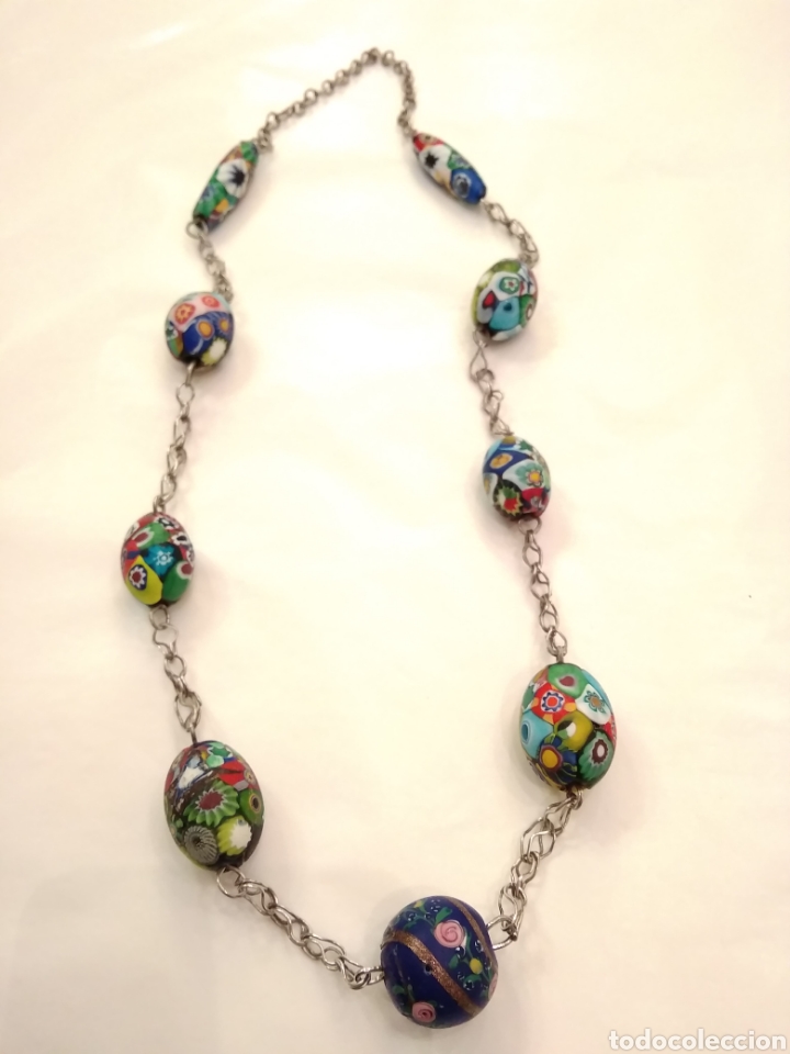 Antiquit&eacute;s: Collar de plata y cristal a&ntilde;os 70