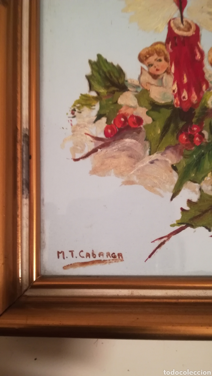 Antig&uuml;edades: Antiguo azulejo navide&ntilde;o pintado - Foto 2