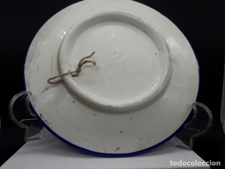 Antig&uuml;edades: Plato ceramica azul - Foto 3