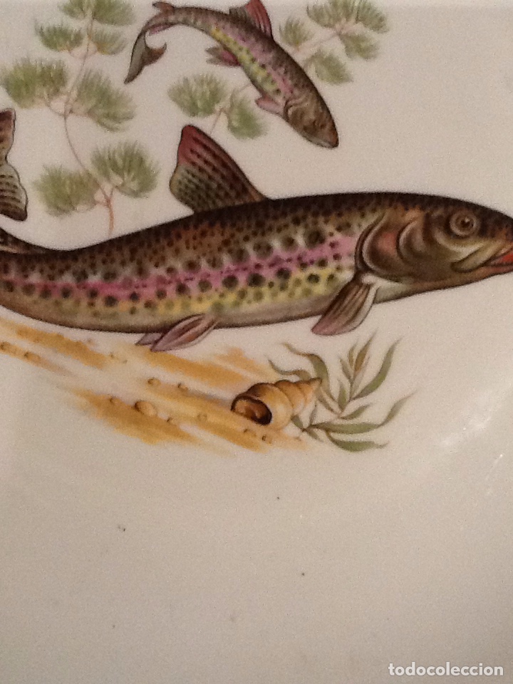 Antig&uuml;edades: Plato porcelana peces - Foto 2