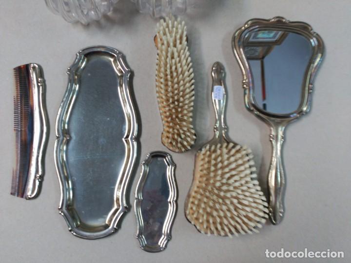 Antig&uuml;edades: JUEGO DE TOCADOR, ALPACA, 8 PIEZAS - Foto 11