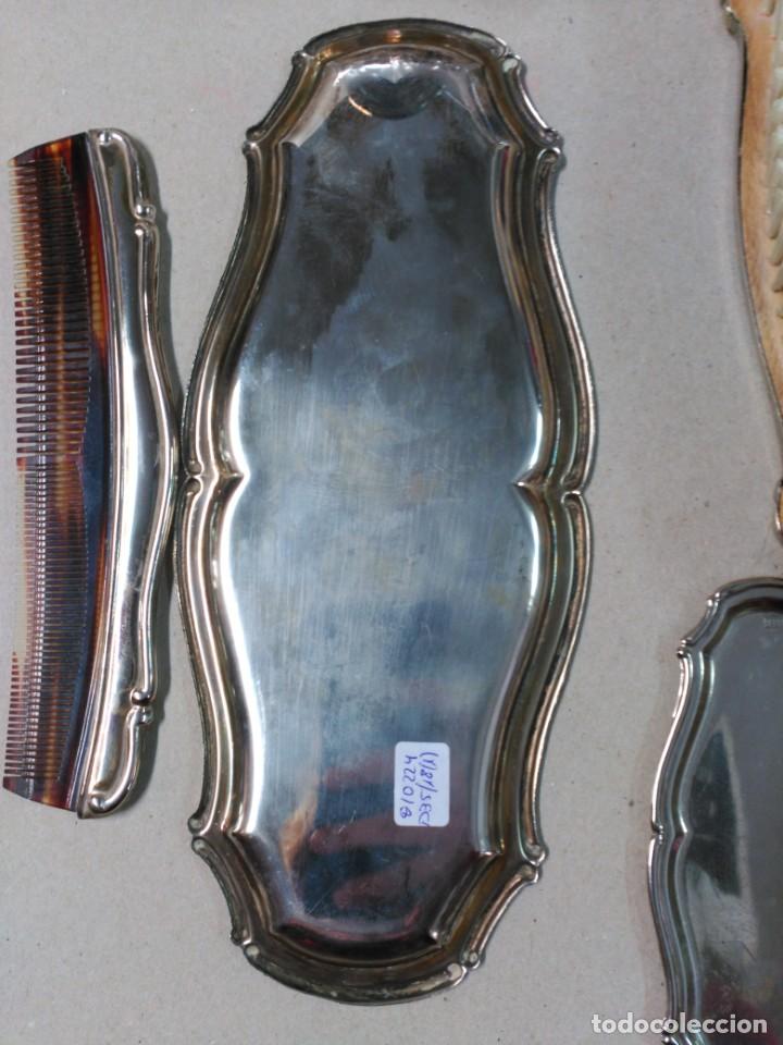 Antig&uuml;edades: JUEGO DE TOCADOR, ALPACA, 8 PIEZAS - Foto 13