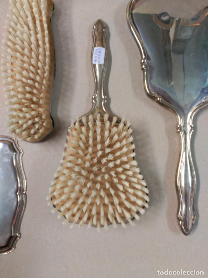 Antig&uuml;edades: JUEGO DE TOCADOR, ALPACA, 8 PIEZAS - Foto 17