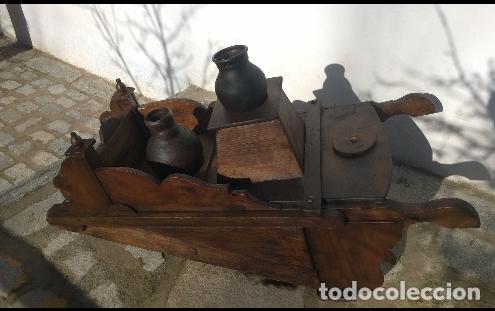 Antig&uuml;edades: Carro de madera con c&aacute;ntaros de barro - Foto 4