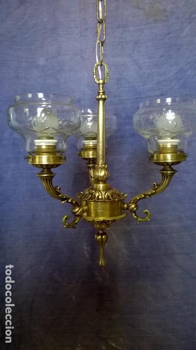Antig&uuml;edades: Lampara antigua.De broce.Estilo Imperio.E - Foto 1
