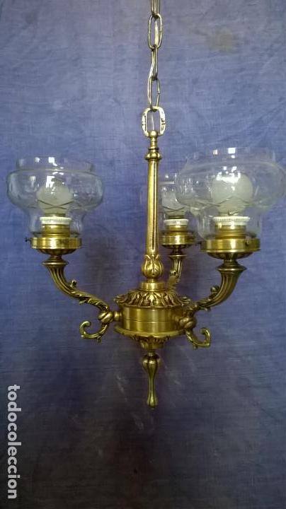 Antig&uuml;edades: Lampara antigua.De broce.Estilo Imperio.E - Foto 2