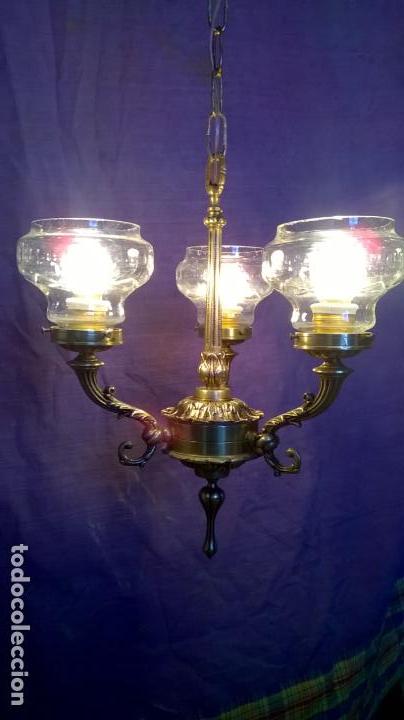 Antig&uuml;edades: Lampara antigua.De broce.Estilo Imperio.E - Foto 4