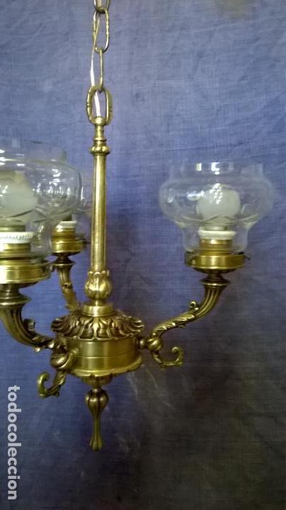 Antig&uuml;edades: Lampara antigua.De broce.Estilo Imperio.E - Foto 15