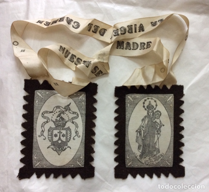 Antig&uuml;edades: Antiguo Escapulario de la Virgen del Carmen - Foto 1