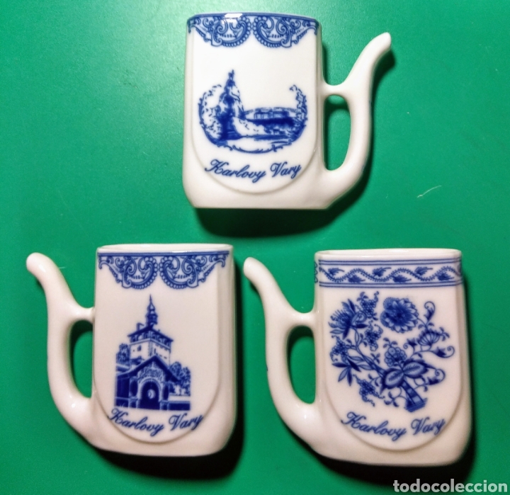 Antig&uuml;edades: 3 Jarritas de porcelana checa - Foto 2