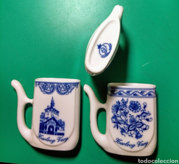 Antig&uuml;edades: 3 Jarritas de porcelana checa - Foto 3