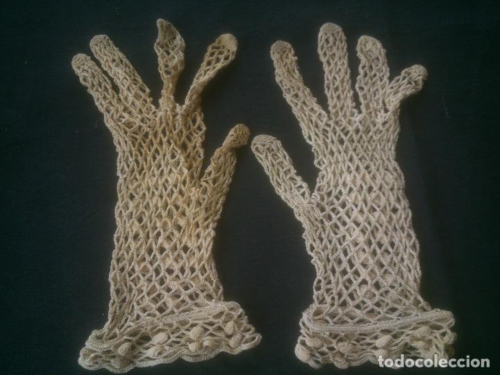 Antig&uuml;edades: ANTIGUOS GUANTES DE GANCHILLO - Foto 3