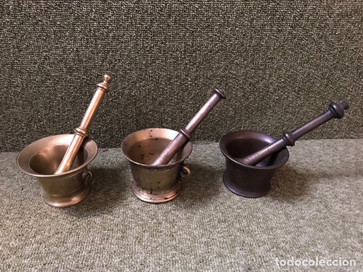 Antig&uuml;edades: MORTEROS DE COBRE, JUEGO DE 3 - Foto 1