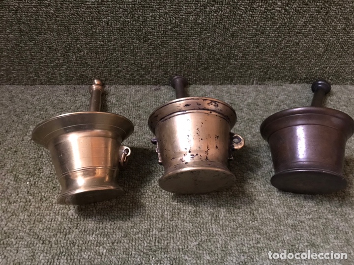 Antig&uuml;edades: MORTEROS DE COBRE, JUEGO DE 3 - Foto 5