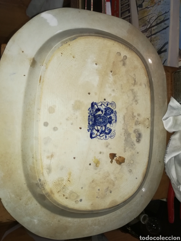 Antigüedades: Bonita fuente de cerámica inglesa firmada finales XVIII principio XIX - Foto 5 - 144828753