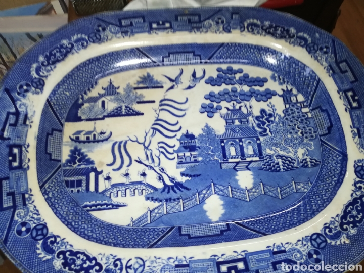 Antigüedades: Bonita fuente de cerámica inglesa firmada finales XVIII principio XIX - Foto 6 - 144828753