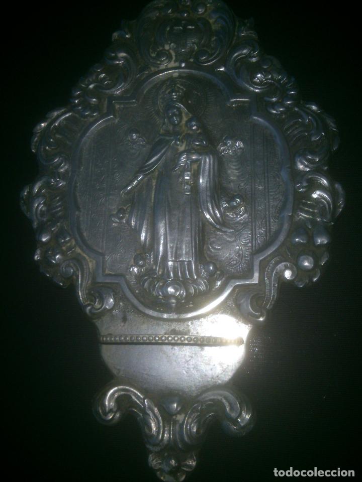 Antig&uuml;edades: benditera virgen  aluminio mitad s XX - Foto 2