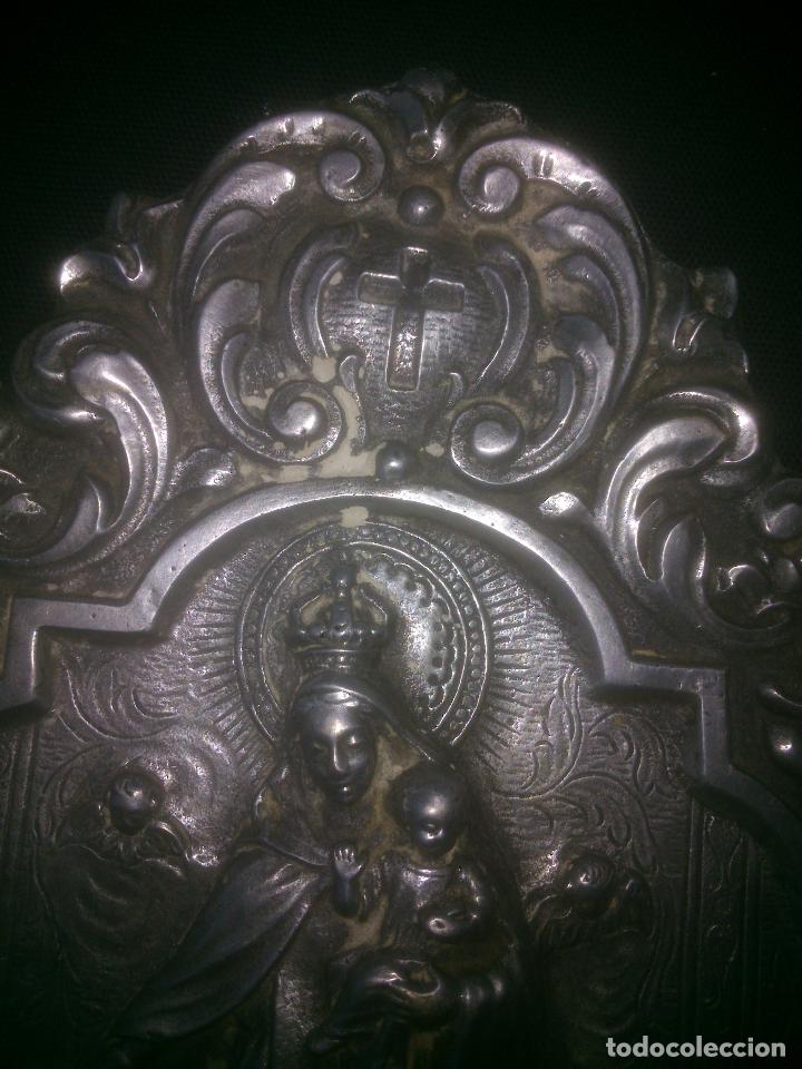 Antig&uuml;edades: benditera virgen  aluminio mitad s XX - Foto 5