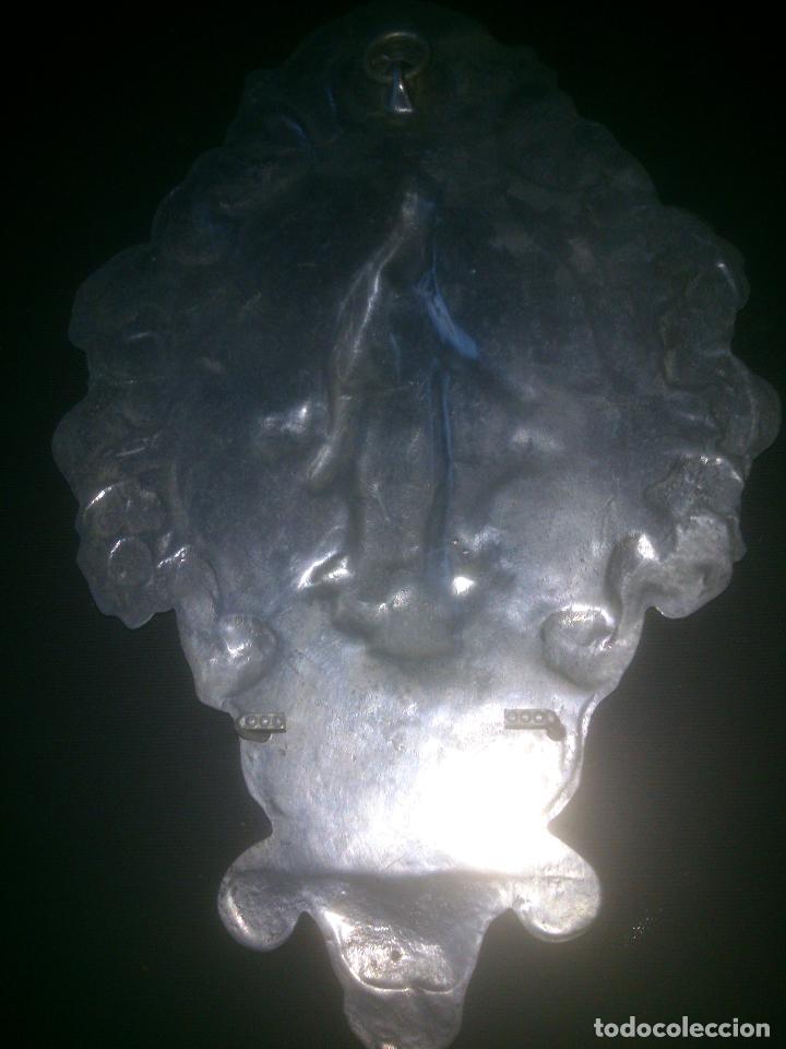 Antig&uuml;edades: benditera virgen  aluminio mitad s XX - Foto 7