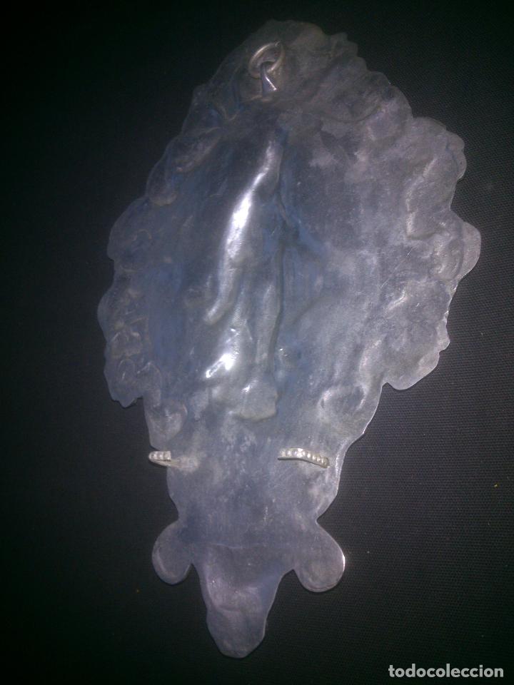 Antig&uuml;edades: benditera virgen  aluminio mitad s XX - Foto 8