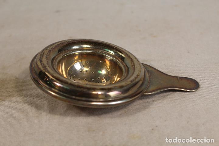 Antig&uuml;edades: colador de t&eacute; en alpaca - Foto 2