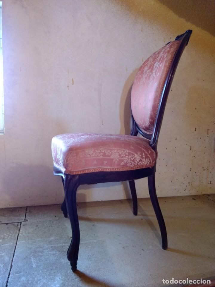 Antig&uuml;edades: Lote de Sill&oacute;n Isabelino y 4 Sillas - Foto 7