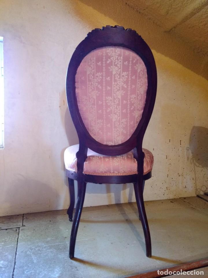 Antig&uuml;edades: Lote de Sill&oacute;n Isabelino y 4 Sillas - Foto 8