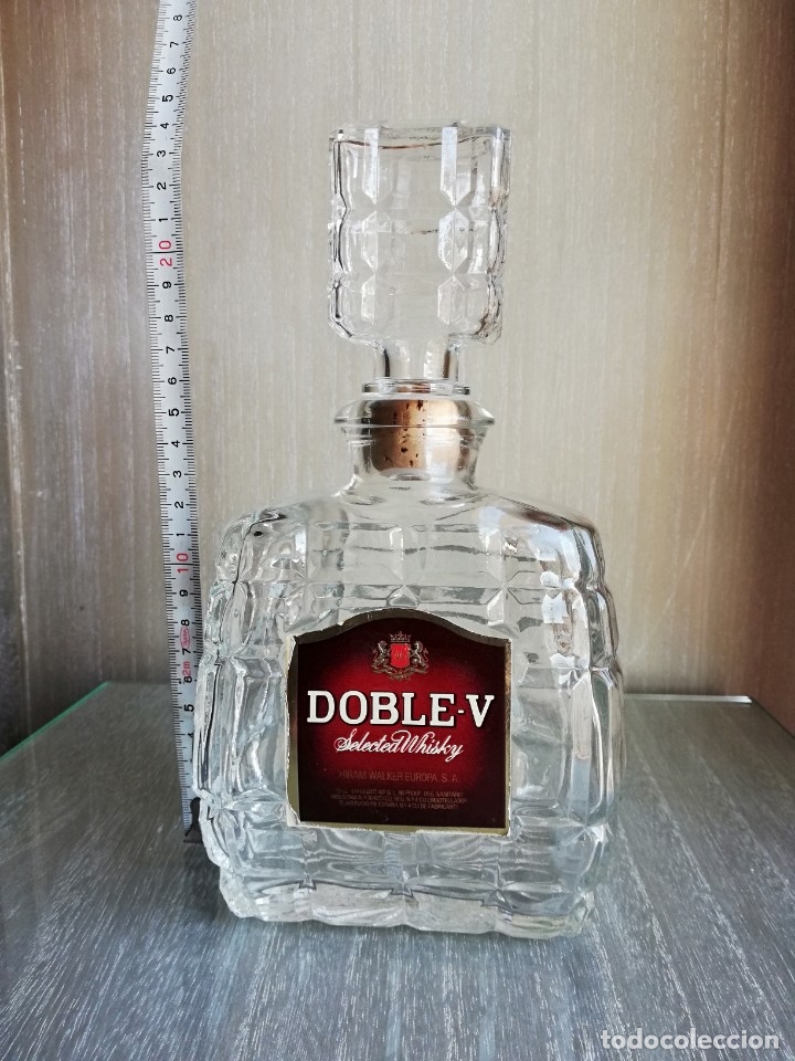 Antig&uuml;edades: Licorera cristal tallado doble w - Foto 2