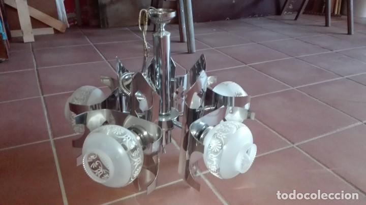 Antig&uuml;edades: L&aacute;mpara cromada vintage - Foto 3