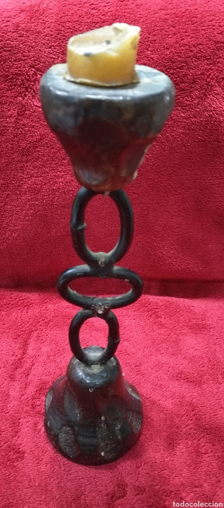Antig&uuml;edades: Candelabro de madera y forja tipo castellano - Foto 1