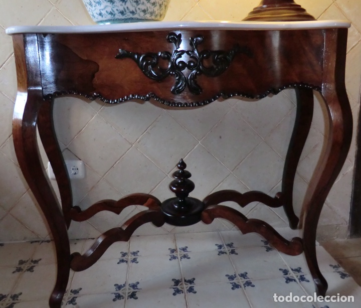 Antig&uuml;edades: Consola Isabelina de PaloSanto - Foto 1