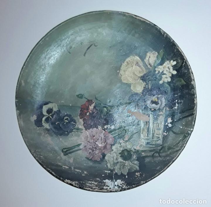 Antig&uuml;edades: Plato pintado a mano - Foto 1