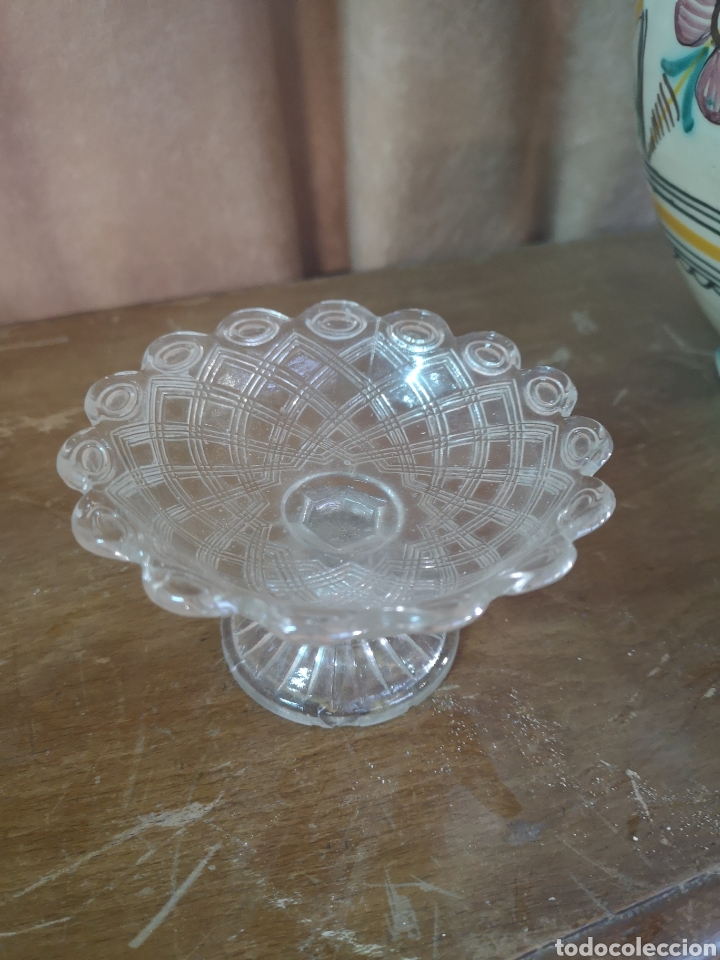 Oggetti Antichi: ANTIGUO CENTRO DE MESA CON PIE, TODO EN CRISTAL TALLADO,