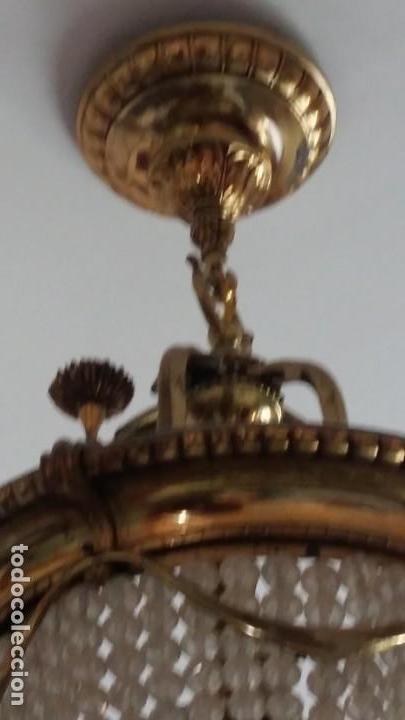 Antig&uuml;edades: L&aacute;mpara de cristal y bronce - Foto 3